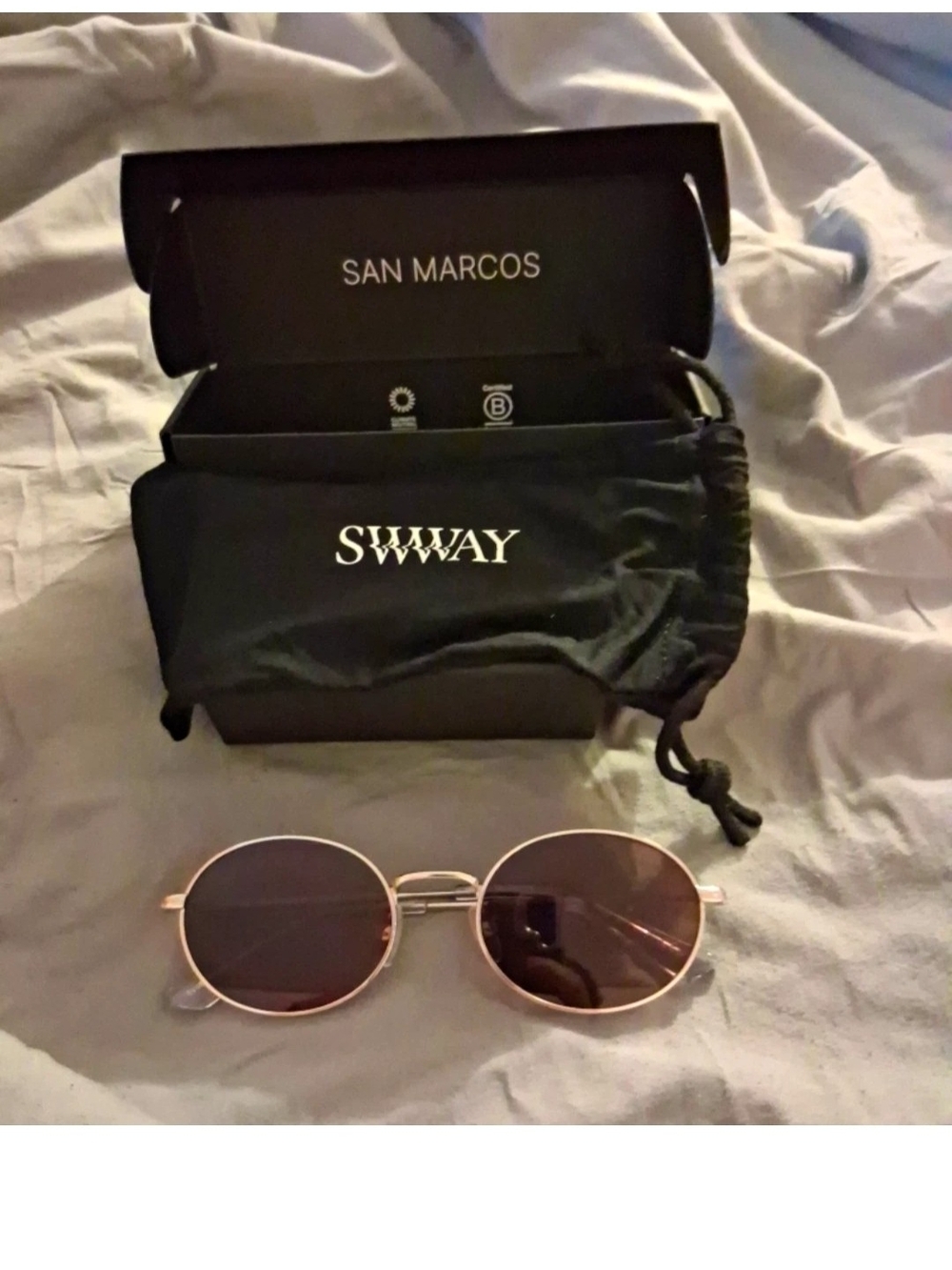 Women’s SWWAY Oval Shaped Sunglasses in Rose Gold